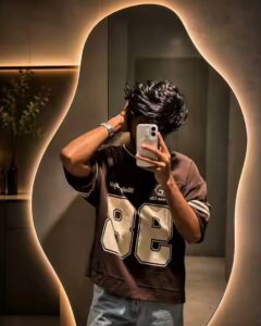 Golden Sunlight Mirror Selfie AI Photo